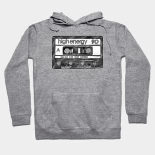 Retro Cassette Tape, High Energy 90 Hoodie